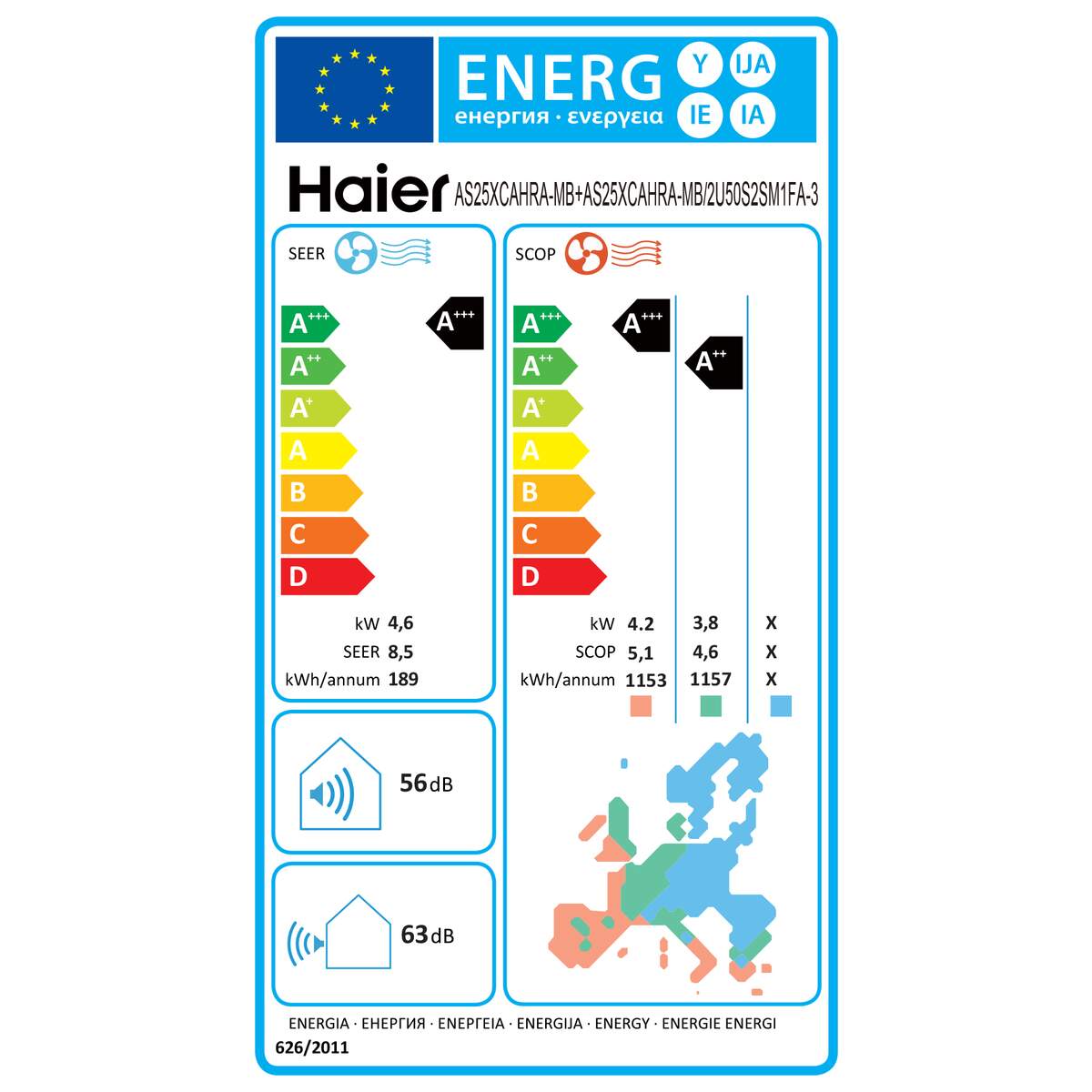 Haier buitenunit multi 5,0 kW R32 2U50S2SM1FA-3 — afbeelding 2