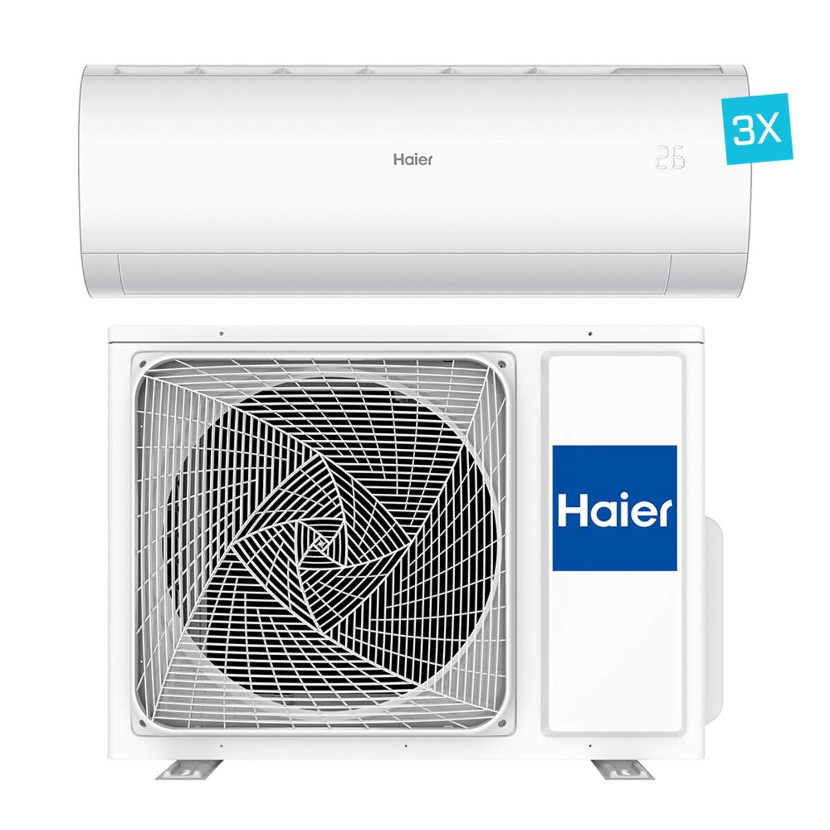 Haier Pearl Premium multi-split met 3 binnenunits van 3,5 kW