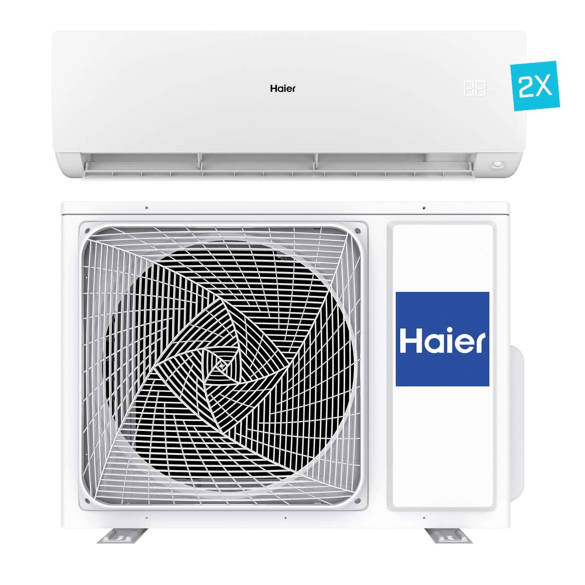 Haier Serene multi-split met 2 binnenunits van 2,5 kW, wit