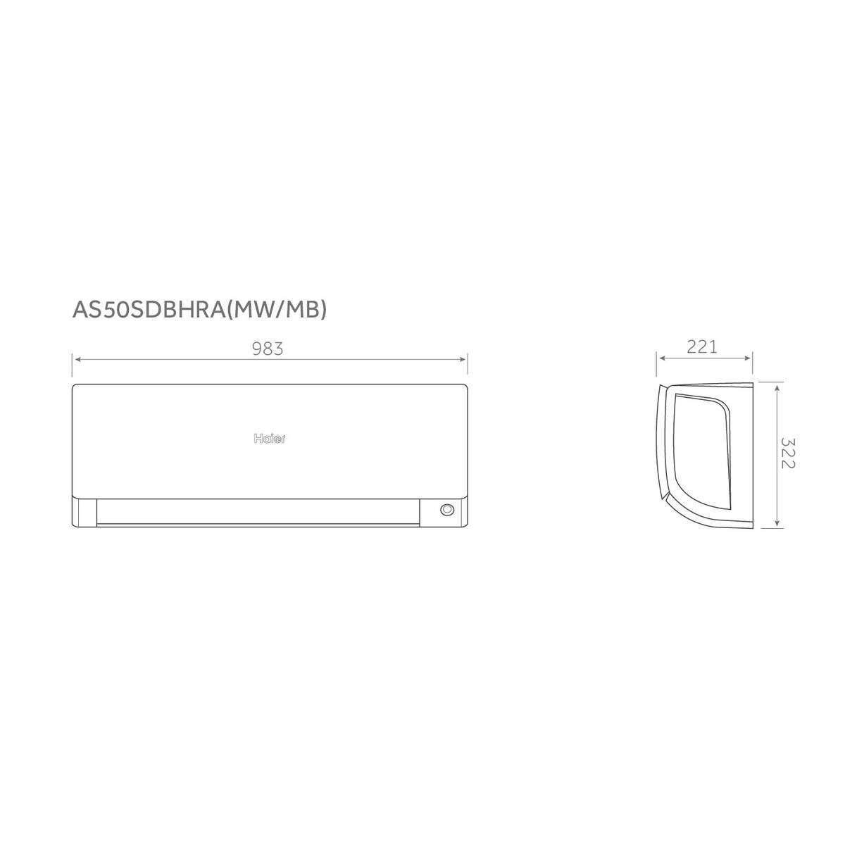 Haier Serene binnenunit 5,3 kW zwart AS50SDBHRA-MB — afbeelding 4